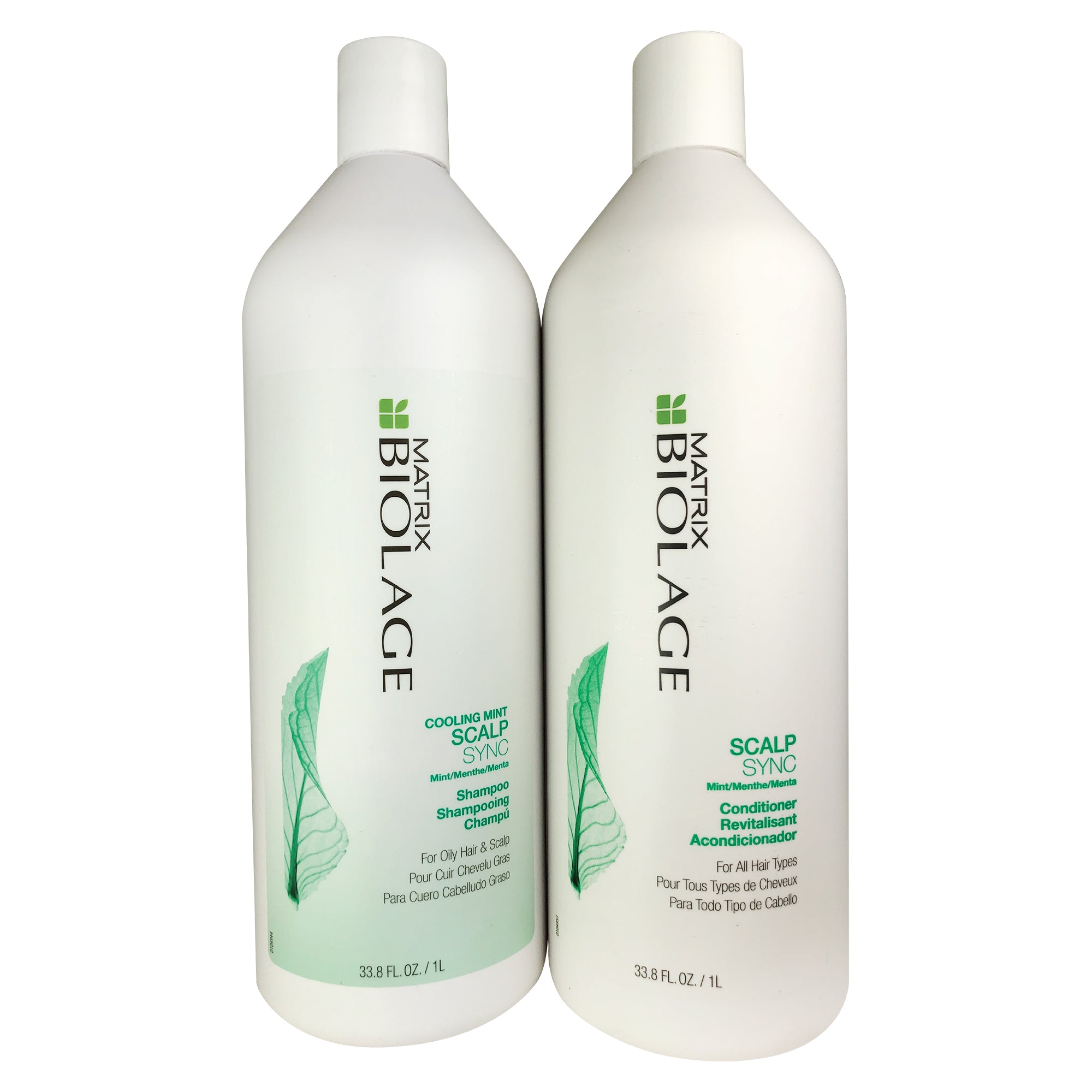 Matrix Biolage Scalp Sync Mint Shampoo And Conditioner Duo Liter 33.8 oz For all Hair Types